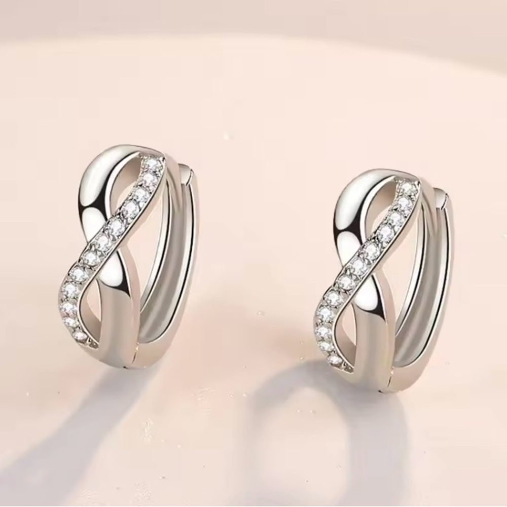 Elegant 925 Silver Infinity Hoop Earrings